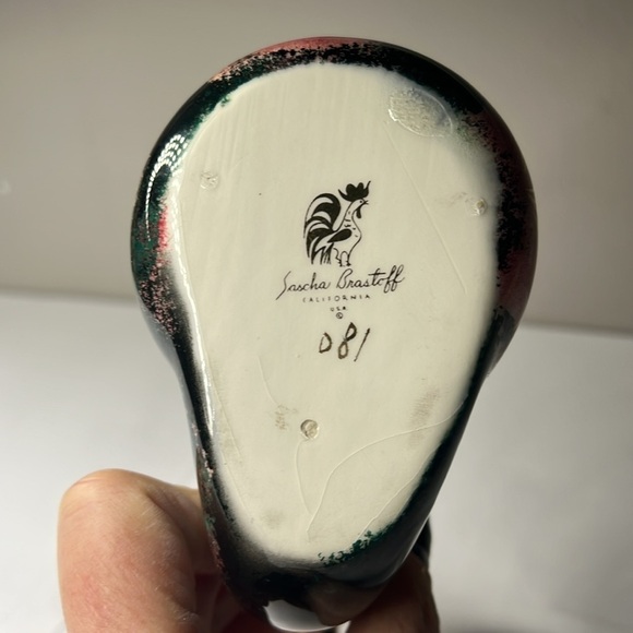 Sascha Brastoff Signed Large Hand Painted Ceramic 2.75” tall Houses Motif - Picture 6 of 8